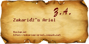 Zakariás Ariel névjegykártya